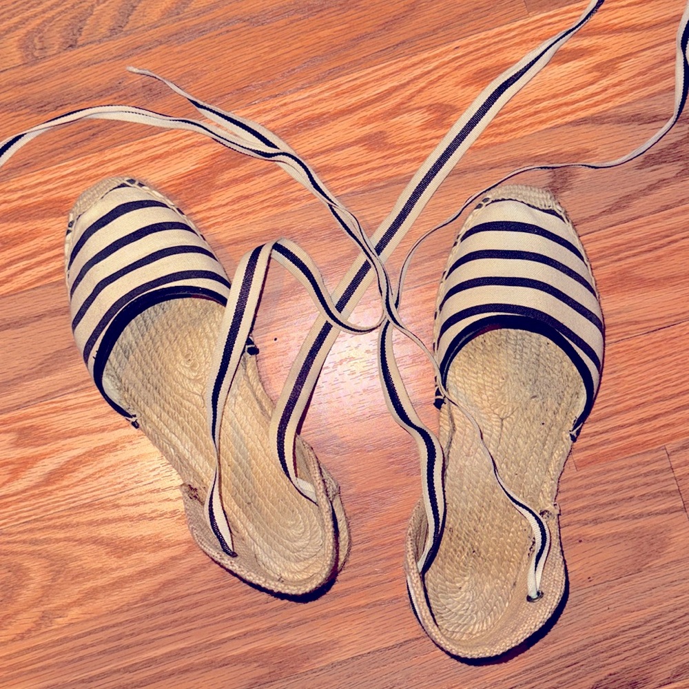 Printed stripe sandal espadrille
